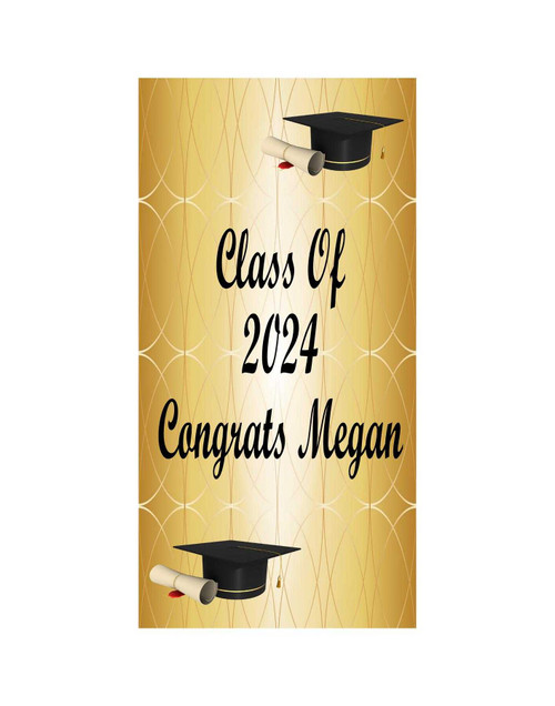 Personalised Vinyl Gold Graduate Door Banner
