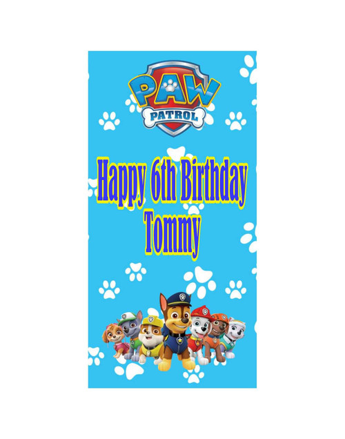 Personalised Vinyl Paw Patrol Door Banner