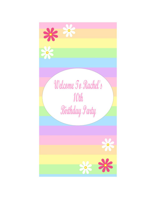 Personalised Vinyl Pastel Birthday Door Banner