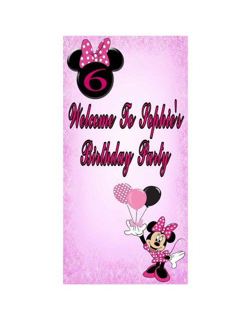 Personalised Vinyl Minnie Mouse Door Banner