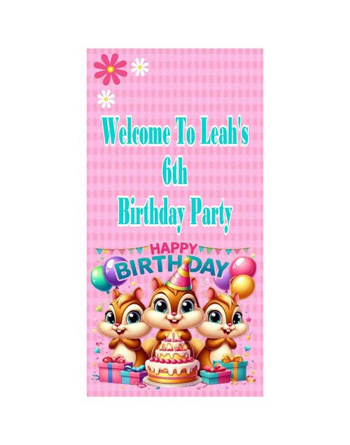 Personalised Vinyl Chipmunks Door Banner