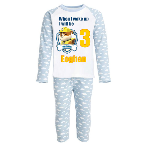 Personalised Rubble Paw Patrol Kid Pyjamas