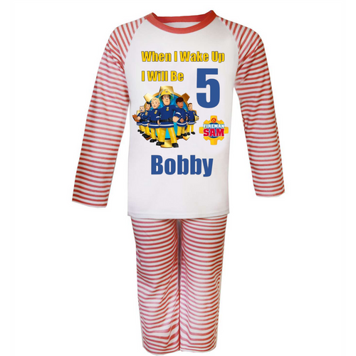 Personalised Fireman Sam Kids Pyjamas