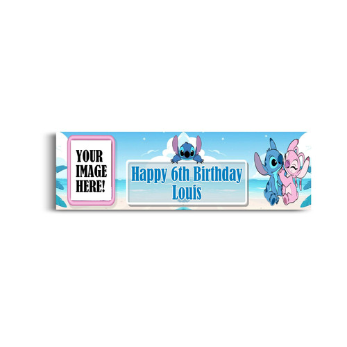 Personalised Lilo & Stitch Banner with Photo | Lilo & Stitch Party Supplies | Personalised Kids Birthday Banner