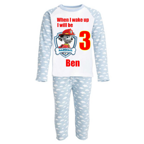 Personalised Paw Patrol Marshall Kids Pyjamas | Kids Marshall Paw Patrol Personalised Pyjamas
