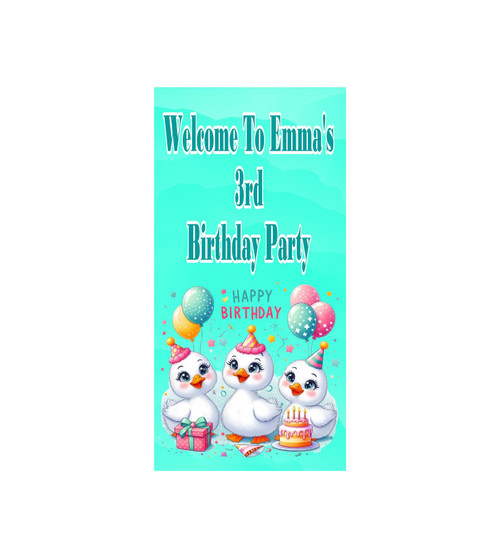 Personalised Birthday Baby Swans Door Banner