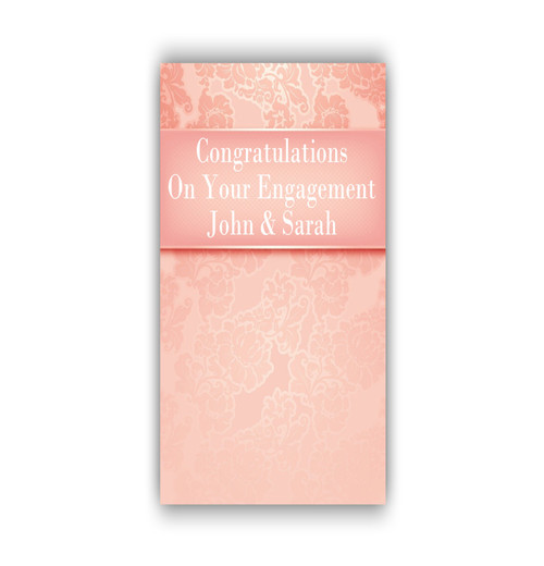 Personalised Peach Engagement Door Banner