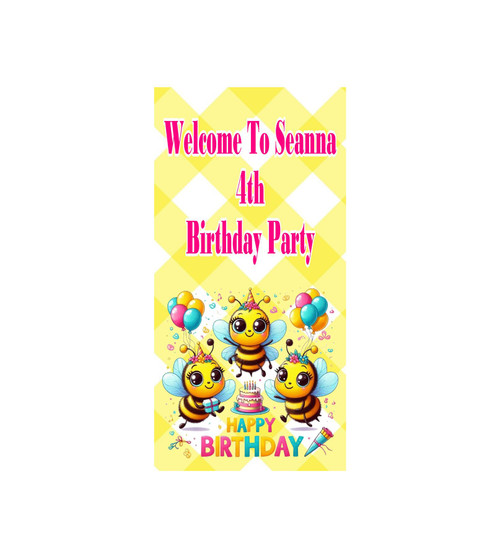 Personalised Birthday Bees Door Banner