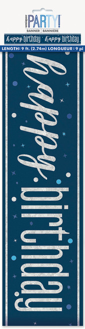 Blue Glitz Birthday Banner