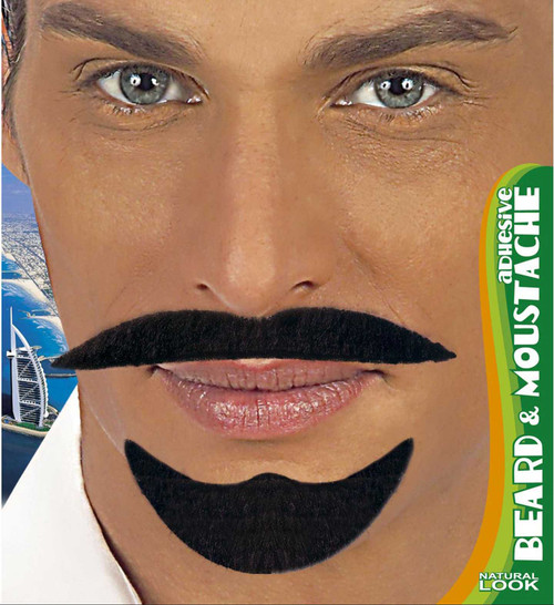 Black Adhesive Arab Moustache | Black Arab Moustache | Adhesive Arab Moustache
