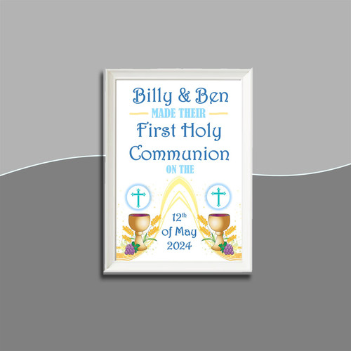 Personalised Twin Boys Communion Frame