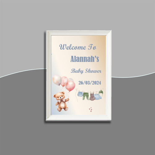 Personalised Baby Shower Teddy Frame