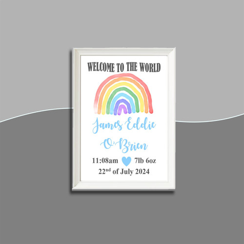 Personalised Rainbow Boy Frame