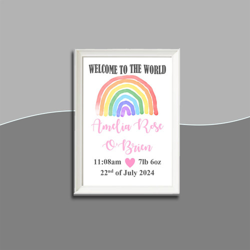 Personalised Rainbow Girl Frame