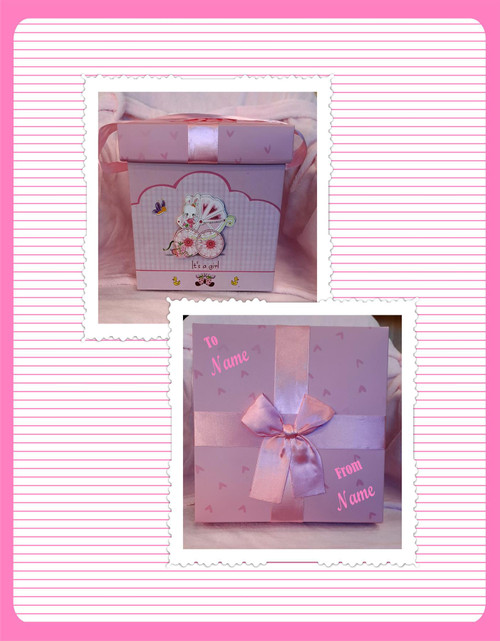 Personalised Pink Baby Box