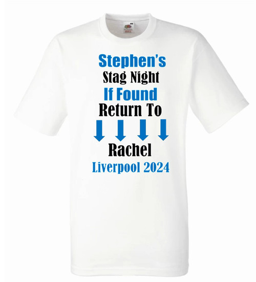 Personalised "If Found Return To" Stag T-Shirt