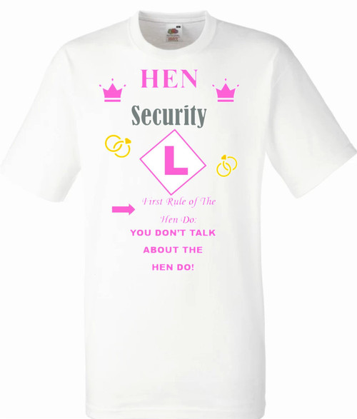 Personalised Hen Night Security T-Shirt | Hen Party T-Shirts | Hen Night T-Shirts