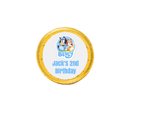 Personalised Bluey Boy's Chocolate Coin (15 Pack)