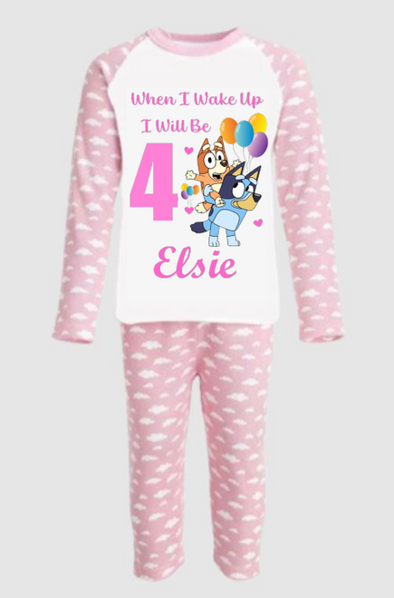 Personalised Bluey  Girl's Pyjamas | Bluey Personalised Pyjamas
