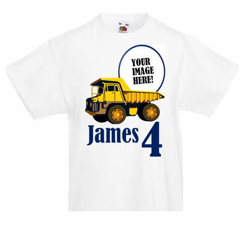 Personalised Construction Kids T-Shirt with Photo