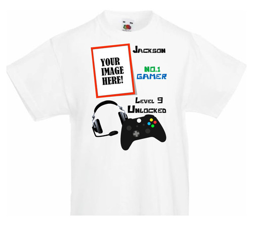 Personalised Gaming Kids T-Shirt with Photo