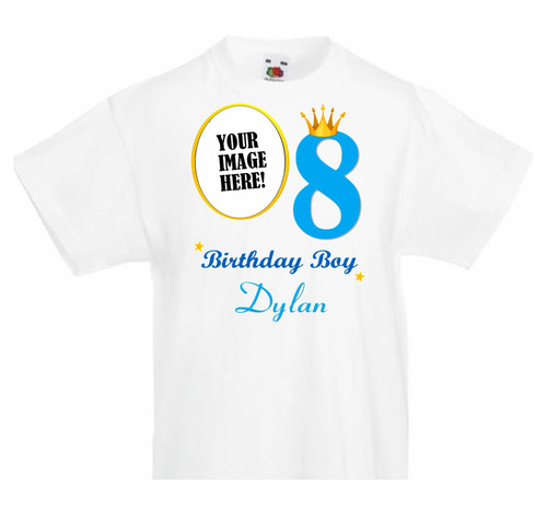 Personalised Birthday Boy T-Shirt with Photo
