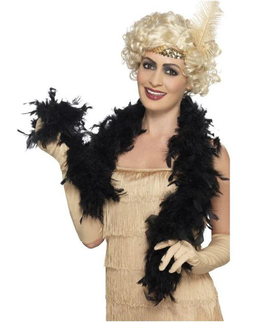 Black Glamour Feather Boa