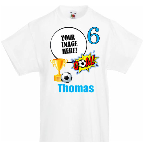 Personalised Kids Soccer T-Shirt with Photo