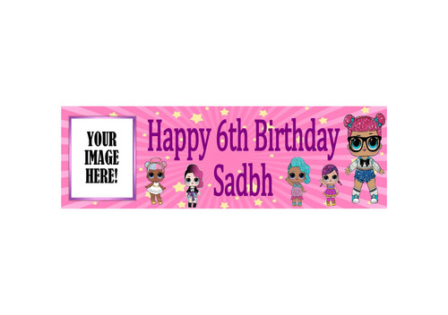 Personalised LOL Surprise Photo Banner | lol surprise happy birthday banner | 
Personalised Kids Birthday Banners