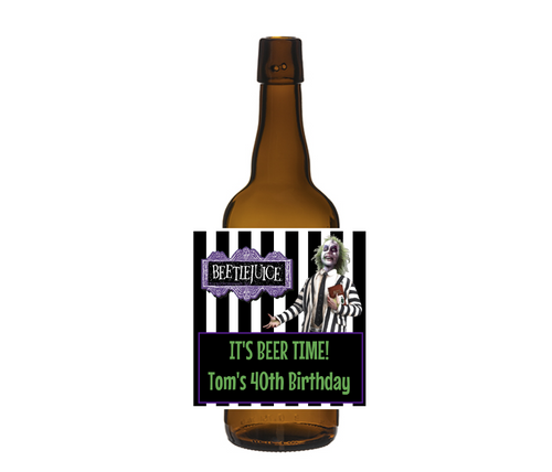 Personalised Beetlejuice Bottle Labels (6Pk) | Personalized Beetlejuice Bottle Labels