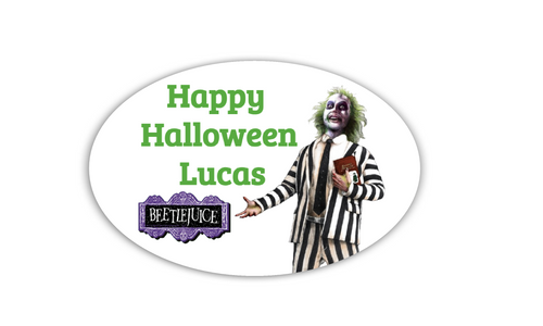Personalised Beetlejuice Bag Labels (8Pk) | Custom Beetlejuice Bag Tags