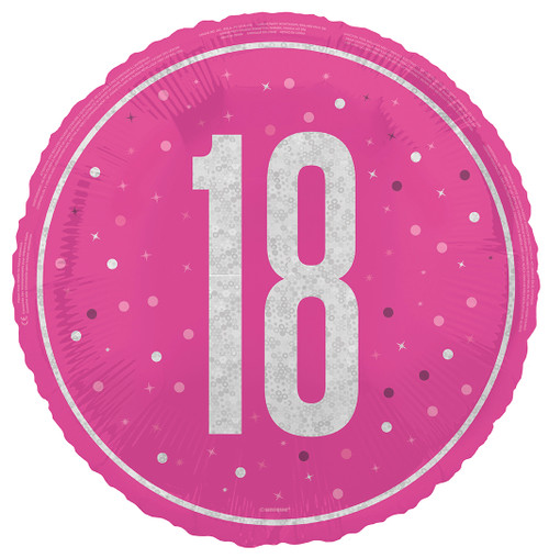 Pink Glitz 18th Foil Balloon | 18th Birthday Balloons