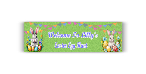 Personalised Bunny Easter Egg Hunt Banner | Custom Bunny Easter Egg Hunt Decoration