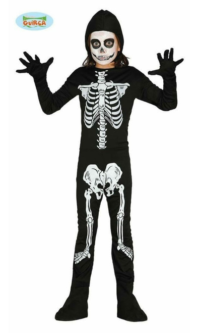 Hooded Skeleton Costume - Small - 5-6yrs | Kids Halloween Costumes