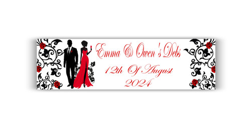 Personalised Red & Black Debs Banner | Personalised Banners