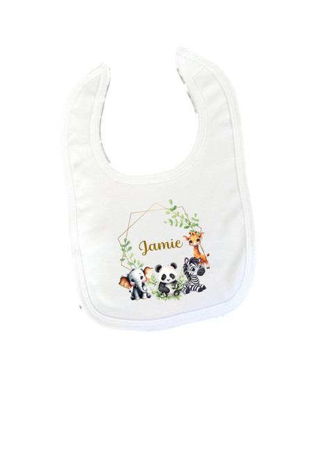 Personalised Baby Safari Bib | Baby Bibs | Baby Gifts