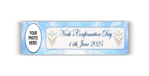 Personalised Blue Cloud Photo Confirmation Banner | Personalised Banners
