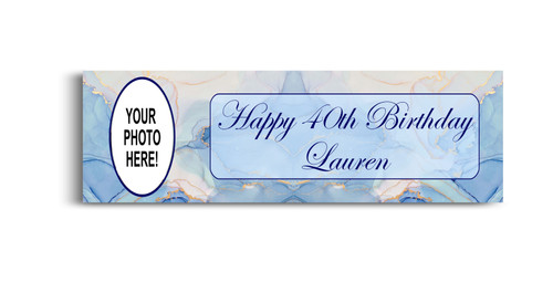 Personalised Blue Marble Photo Banner | Personalised Banners