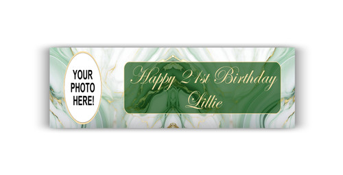 Personalised Green Marble Photo Banner | Personalised Banners