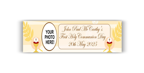 Personalised Neutral Communion Chalice Photo Banner | Communion Banners