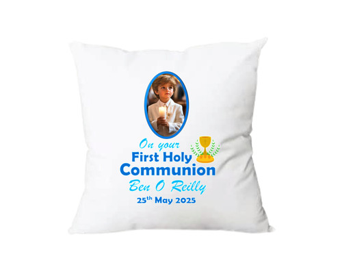 Personalised Communion Boy Photo Cushion