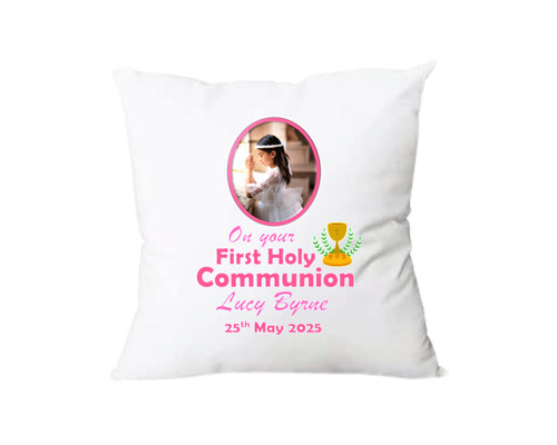 Personalised Communion Girl Photo Cushion