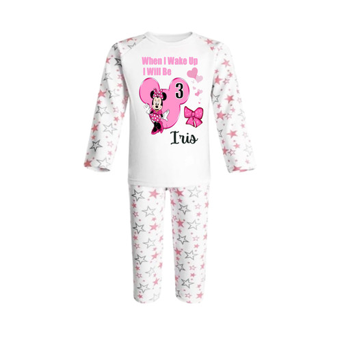 Personalised Pink Star Minnie Mouse Boutique Pyjamas