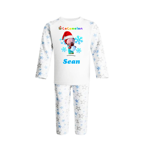 Personalised Star Cocomelon Boys Christmas Pyjamas