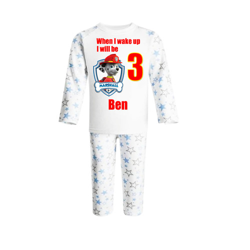 Personalised Blue Star Marshall Kids Pyjamas