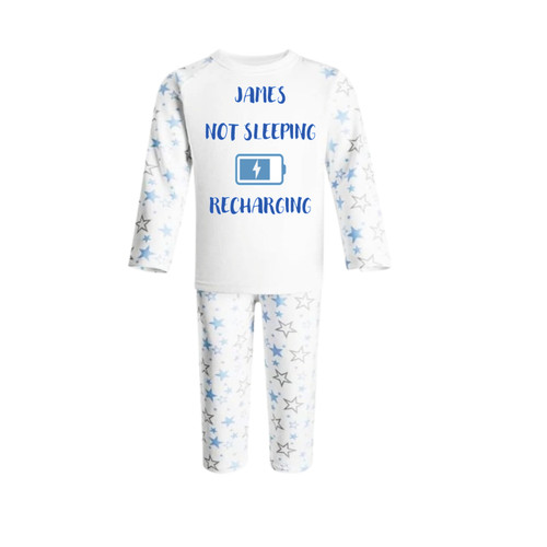 Personalised Star Blue Cloud Recharging Pyjamas