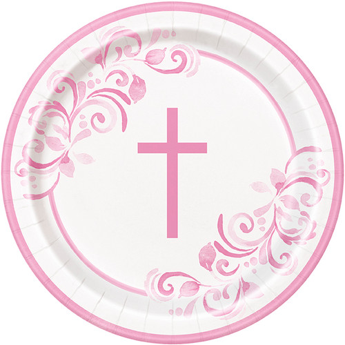 Elegant Pink Cross Plates
