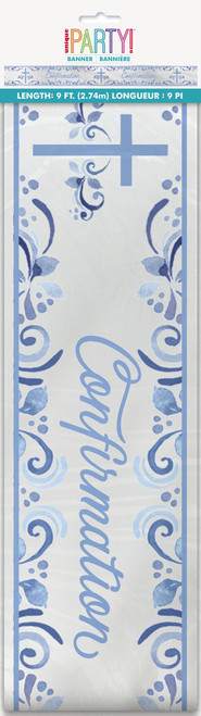 Elegant Blue Cross Confirmation Banner