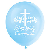 Elegant Blue Cross Communion Balloons