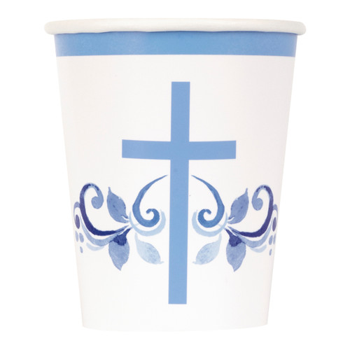 Elegant Blue Cross Cup